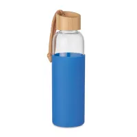 CHAI Üveg palack szilikon tok,500ml közép kék
