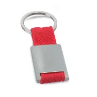 TECH Téglalap alakú fém kulcstartó Piros