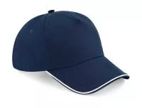 Authentic 5 Panel Cap - Piped Peak French Navy/White