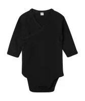Baby Long Sleeve Kimono Bodysuit Black