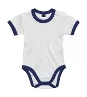 Baby Ringer Bodysuit White/Nautical Navy