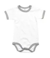 Baby Ringer Bodysuit White/Heather Grey Melange