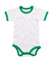 Baby Ringer Bodysuit White/Kelly Green Organic