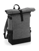 Block Roll-Top Backpack Grey Marl/Black