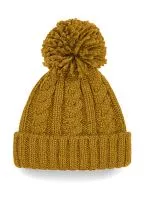 Cable Knit Melange Beanie Mustard