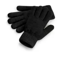 Cosy Ribbed Cuff Gloves Black Marl