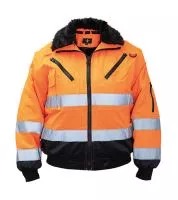 Hi-Vis Pilot Jacket "Oslo" Orange/Black