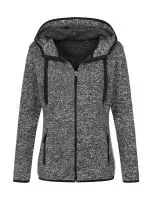 Knit Fleece Jacket Women Dark Grey Melange
