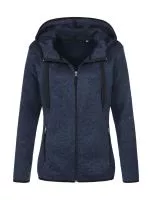 Knit Fleece Jacket Women Marina Blue Melange