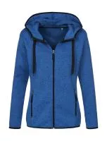 Knit Fleece Jacket Women Blue Melange
