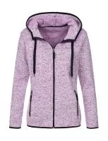 Knit Fleece Jacket Women Purple Melange