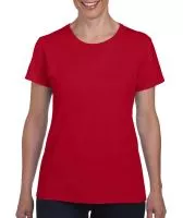 Ladies` Heavy Cotton T-Shirt Piros