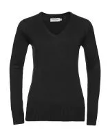 Ladies’ V-Neck Knitted Pullover Black