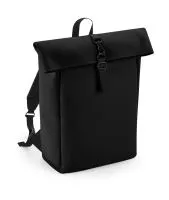 Matte PU Rolltop Backpack Black