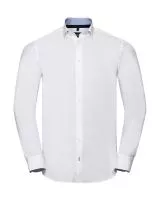 Men`s LS Tailored Contrast Ultimate Stretch Shirt White/Oxford Blue/Bright Navy