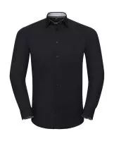 Men`s LS Tailored Contrast Ultimate Stretch Shirt Black/Oxford Grey/Convoy Grey