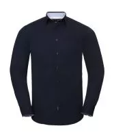 Men`s LS Tailored Contrast Ultimate Stretch Shirt Bright Navy/Oxford Blue/White