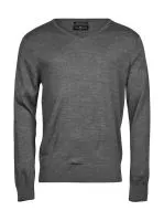 Men`s V-Neck Sweater Grey Melange
