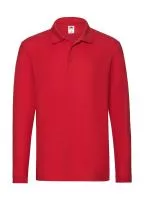 Premium Long Sleeve Polo Piros