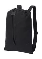 Sheffield Cotton Drawstring Backpack Black Washed