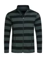Striped Fleece Jacket Grey Steel