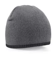 Two-Tone Beanie Knitted Hat Graphite Grey/Black