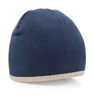 Two-Tone Beanie Knitted Hat French Navy/Stone
