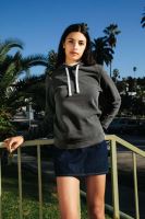 WOMEN'S FRENCH TERRY GARMENT DYED MID-LENGTH HOODIE
