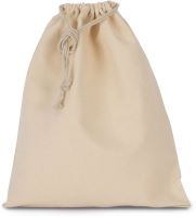 COTTON BAG WITH DRAWCORD CLOSURE - LARGE SIZE Natural