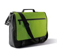 DOCUMENT BAG WITH FRONT FLAP Black/Burnt Lime