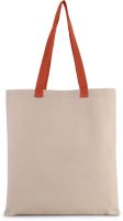 FLAT CANVAS SHOPPER WITH CONTRAST HANDLE Natural/Spicy Orange