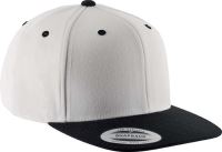 FLAT PEAK CAP - 6 PANELS White/Black
