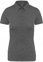 LADIES' SHORT SLEEVED JERSEY POLO SHIRT Grey Heather