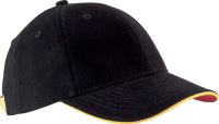 ORLANDO - OEKOTEX CERTIFIED 6 PANEL CAP Black/Yellow/Red