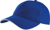 SANDWICH PEAK CAP - 5 PANELS Royal Blue/White