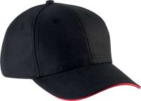 SANDWICH PEAK CAP - 6 PANELS Black/Red