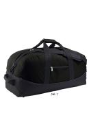 SOL'S STADIUM 65 - TWO COLOUR 600D POLYESTER TRAVEL/SPORTS BAG Black