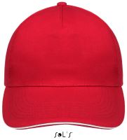 SOL'S SUNNY - FIVE PANEL CAP Red/White