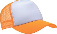 TRUCKER MESH CAP - 5 PANELS White/Fluorescent Orange
