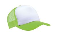 TRUCKER MESH CAP - 5 PANELS White/Lime