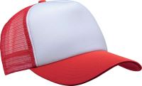 TRUCKER MESH CAP - 5 PANELS White/Red