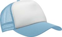 TRUCKER MESH CAP - 5 PANELS White/Sky Blue